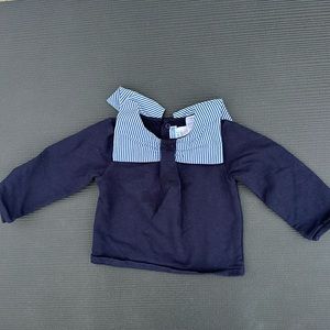 Jacadi baby girl sweater - 24 mo - with collar - navy blue